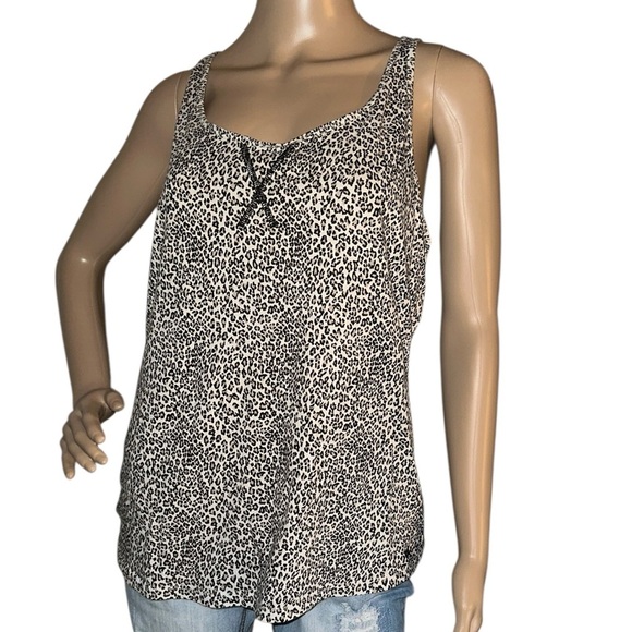 Calvin Klein Black and White Cheetah Print Sleep Top size Large - Picture 1 of 8